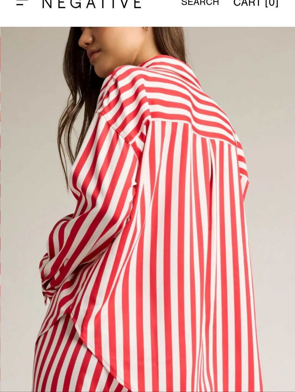 Nwot negative Underwear Supreme Shirt In Amalfi Red White Preppy Stripe Xs S - Picture 4 of 8